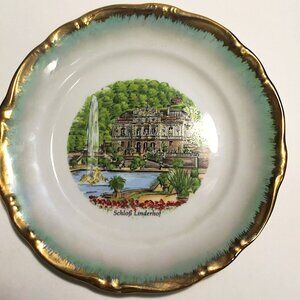 Gold Trimmed German Made Collector's Plate Schloss Linderhof (Linderhof Palace)